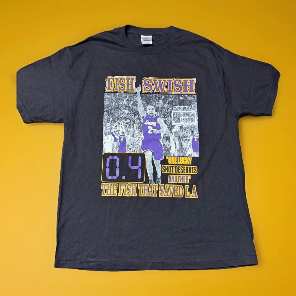 Los Angeles Lakers T Shirt Men Xl Derek Fisher Fish Swish 04 Shot New